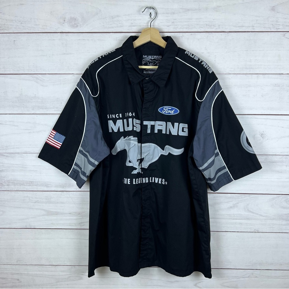 Ford Mustang Jeff Hamilton Racing Button Shirt 3XL